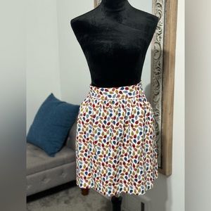 LOFT multi-colored pineapple skirt, with side pockets. Waist band, size Medium.